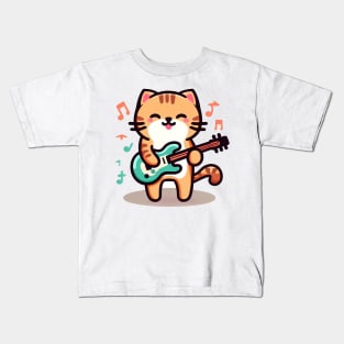 Bass Playing Cat Kids T-Shirt